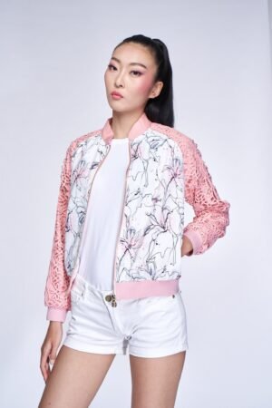 Yi-ming DM Jeana 蕾絲飛行員外套- 粉紅色(獨家限量系列)