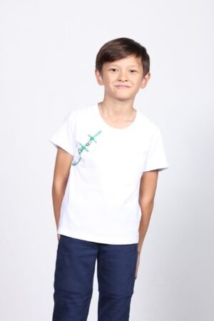 Yi-ming PAULA 中式花鈕及吊穗印花白T恤(粉紅色)