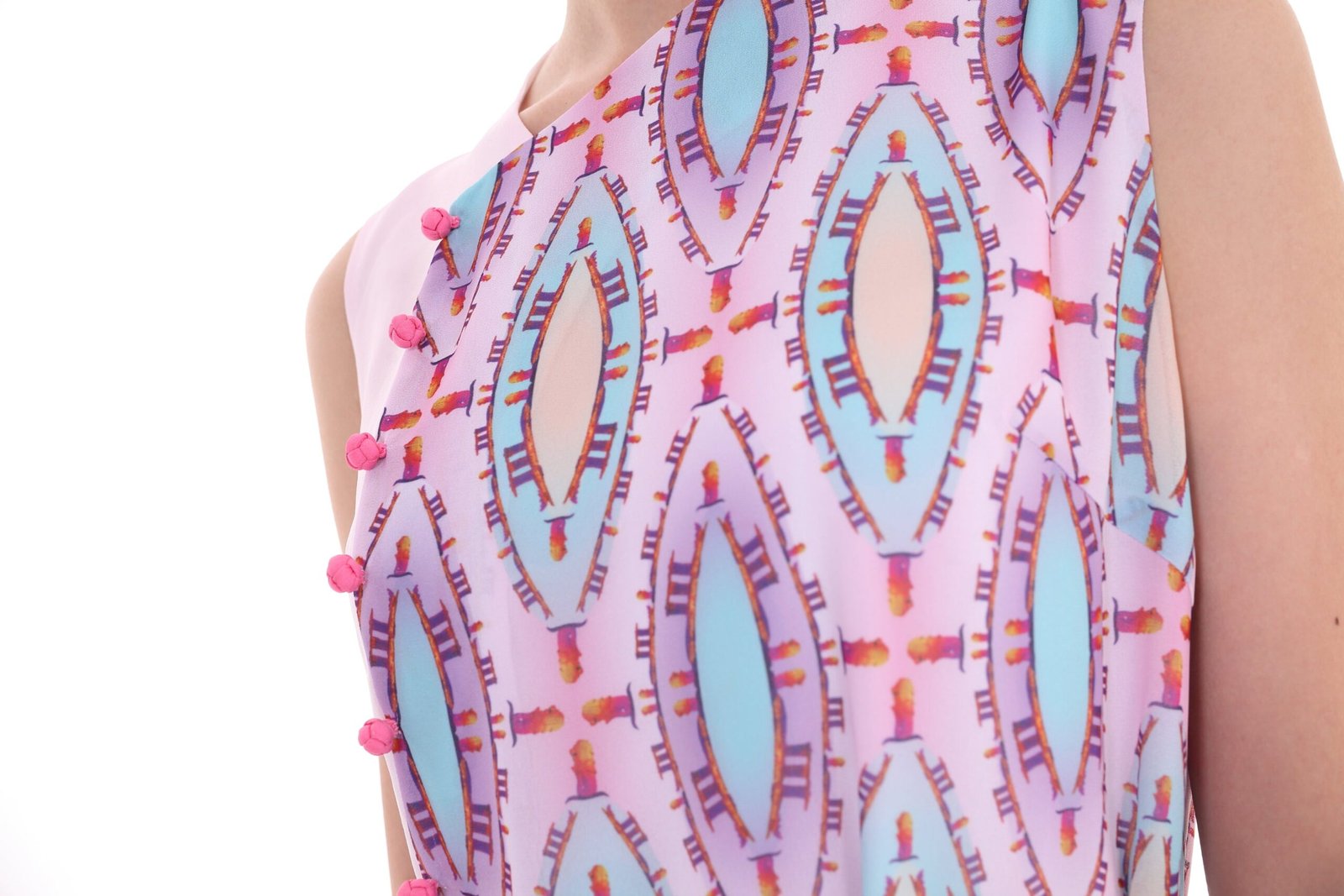 Katherine 濱海灣金沙垂直印花百褶連衣裙:圖片 7